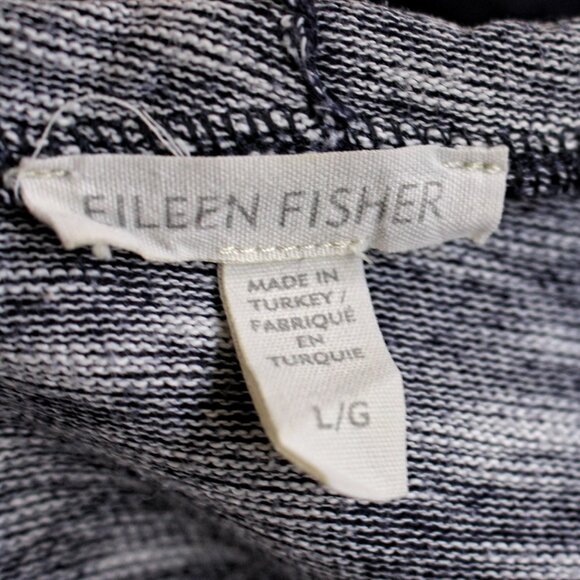 Eileen Fisher - Sweatshirt-Style Plaited Cotton Boxy Top, Chambray Blue, L - Picture 4 of 7